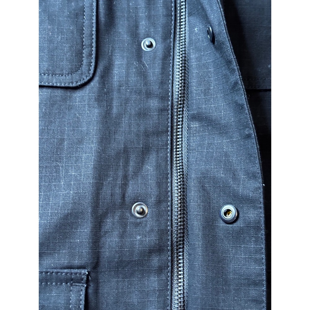 Vans Drill Chore Coat Men Size M Black Ripstop Jacket Invisible Hood VN0A3WFZBLK - Picture 4 of 14